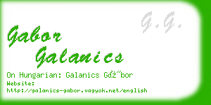 gabor galanics business card
